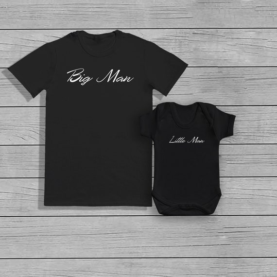 Big Man and Little Man - Matching set - Baby Bodysuit & Mens T-Shirt Set - Baby Gift, Baby Bodysuit, Clothing Set