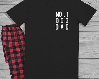 No.1 Dog Dad Pyjama Set with T-shirt and Bottoms - Men's Pyjamas set - Fathers Day Gift - Dad Gift