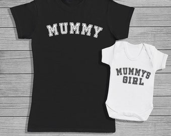 Mummy and Mummys Girl - Mum and Baby Matching set - Womens T-shirt and Baby Bodysuit - Baby Bodysuit - T-Shirt Set - Baby Gift, Clothing Set