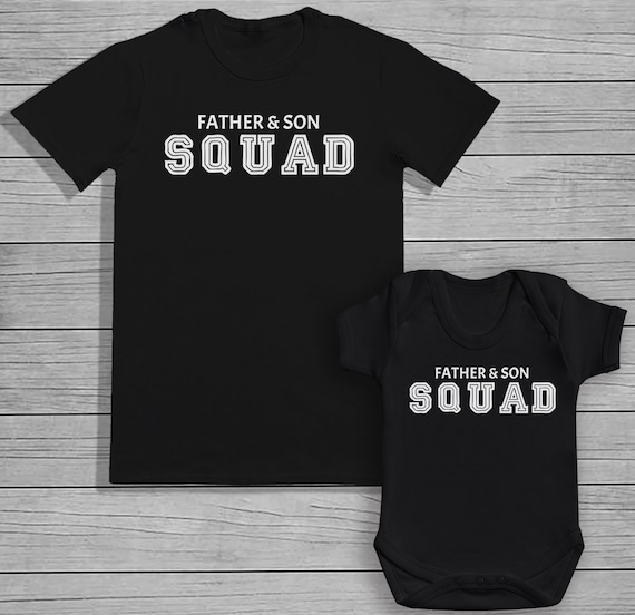 Father and Son Squad - Baby Bodysuit / T-Shirt & Mens T-Shirt Set - Baby Gift, Baby Bodysuit, Clothing Set