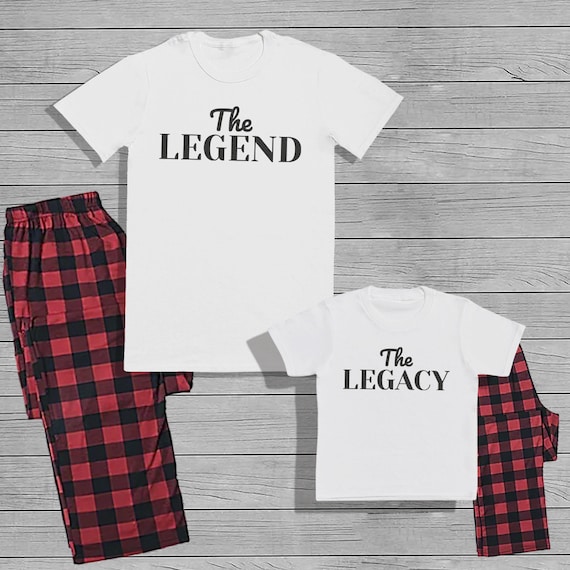 The Legend, The Legacy - Dad and Kids Matching Pyjama Set with T-shirt and Bottoms - Men's Pyjamas set - Fathers Day Gift - Dad Gift