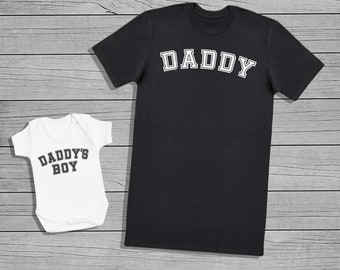 Daddy and Daddy's Boy - Baby Bodysuit & Mens T-Shirt Set - Baby Gift, Baby Bodysuit, Clothing Set