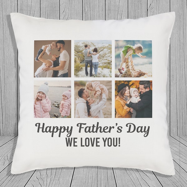 Personalised Fathers day Cushion Cover - White - Photo Cushion, Home Gift, Printed Cushion, Fathers Day Gift, Personalised Gift, For Dad