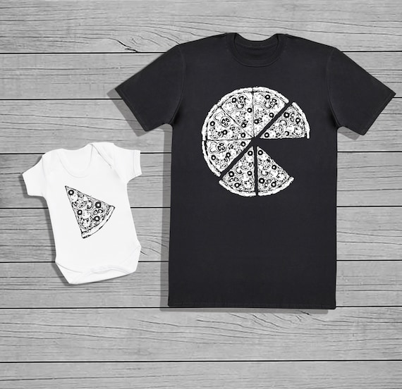 Pizza and Pizza Slice - Baby Bodysuit & Mens T-Shirt Set - Baby Gift, Baby Bodysuit, Clothing Set