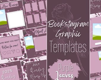 Paquete de gráficos de Instagram de hojas moradas