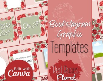 Paquete gráfico de Instagram de rosas rojas