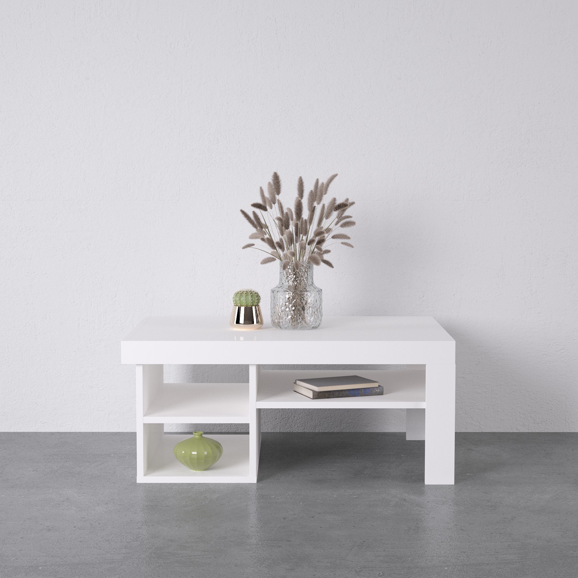 Short white 2024 coffee table