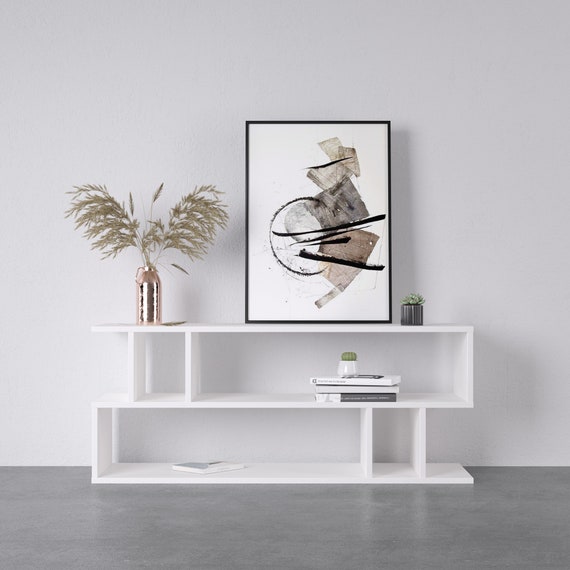 Short white tv stand deals