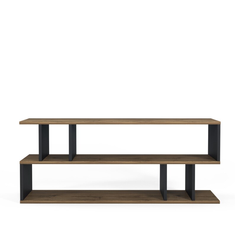 Piramide Black and Walnut TV Stand Modern TV Stand Etsy UK