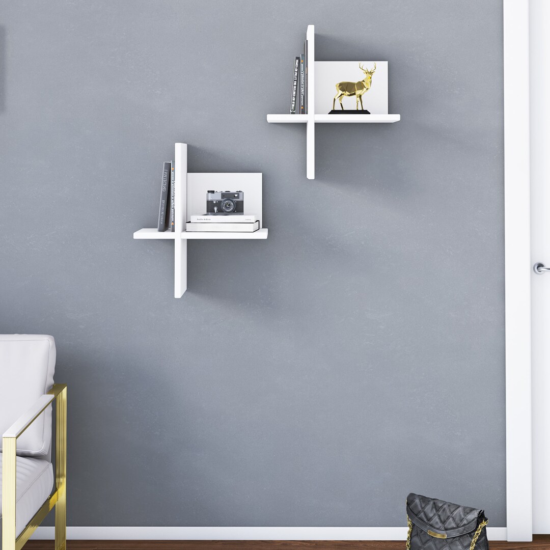Brick Wall Shelfwhite Finish Etsy