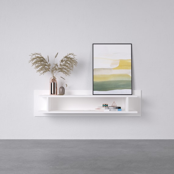 White floating console table deals