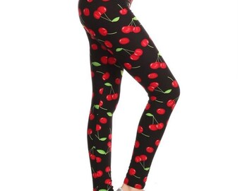 cherry print leggings