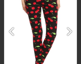 cherry print leggings