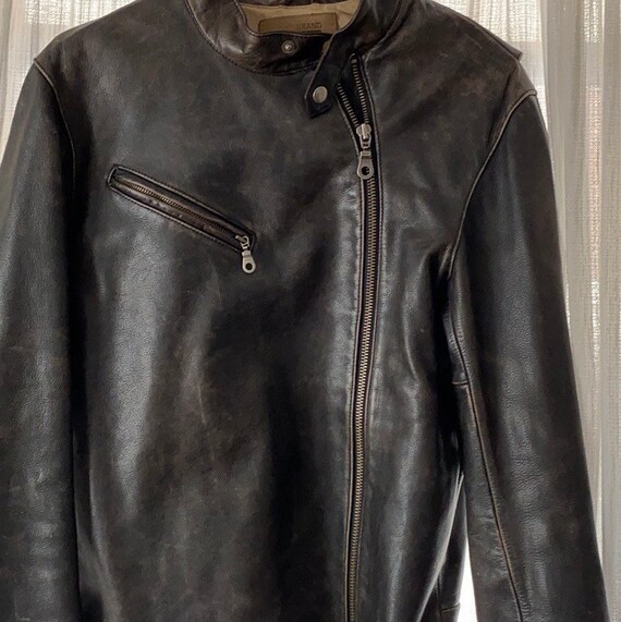 Vintage lined leather motorcycle jacket