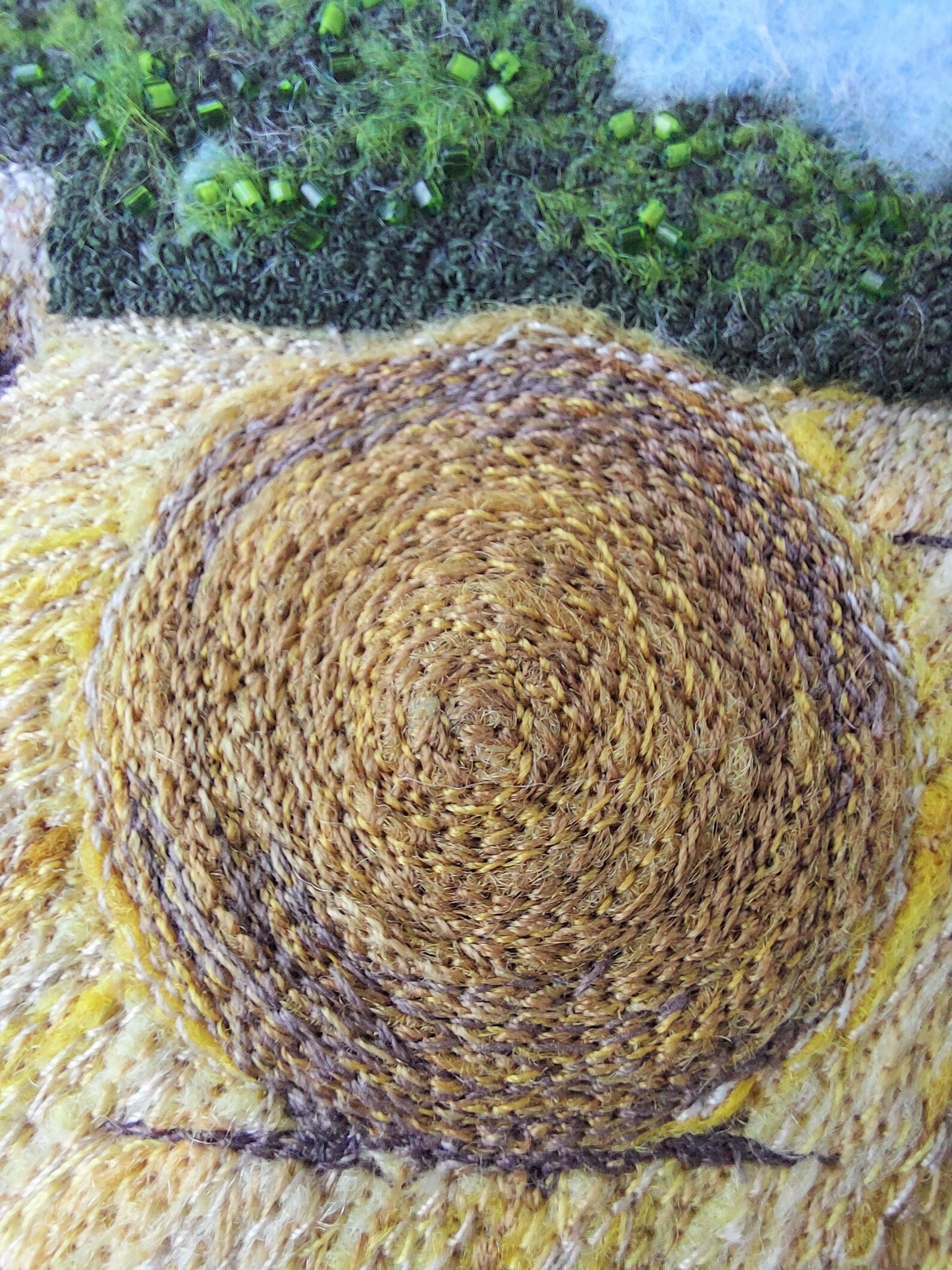 Sussex Hay Bales felted wool and embroidery art framed Etsy