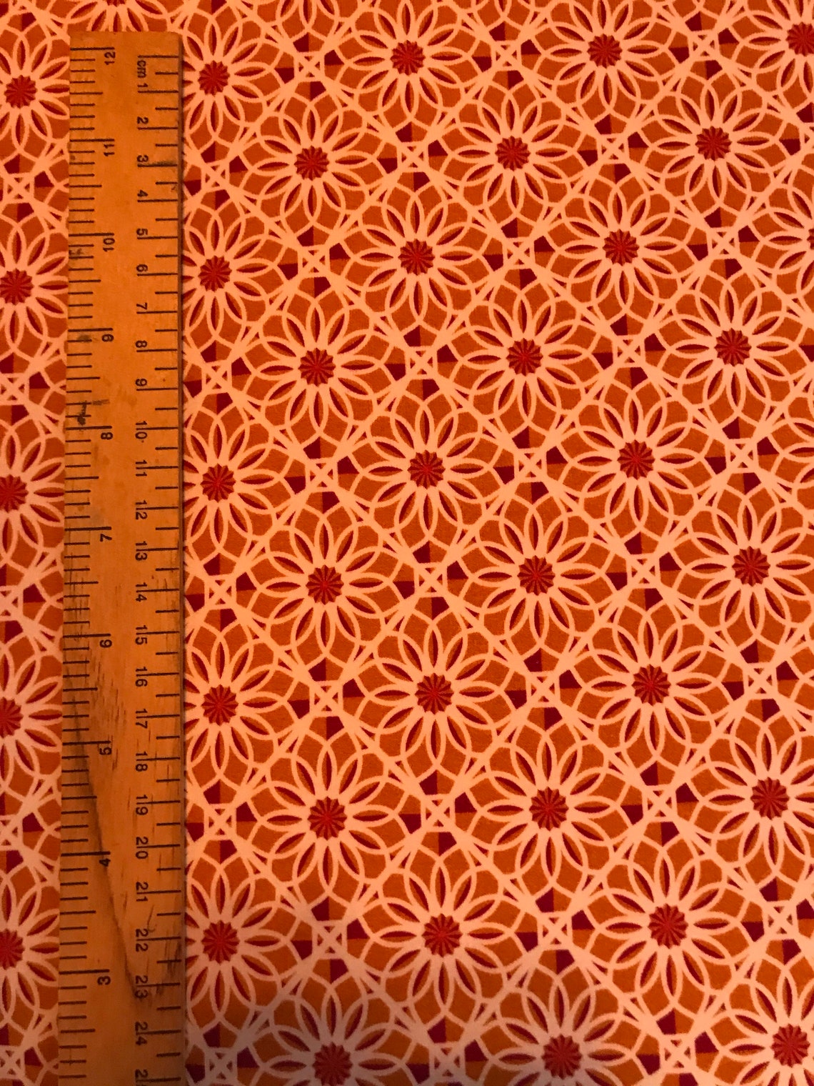 Orange Geometric Floral Jersey Fabric per Half Metre UK Etsy UK