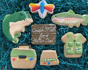 Custom listing - Father’s Day fishing set plus 2 fish and plaque