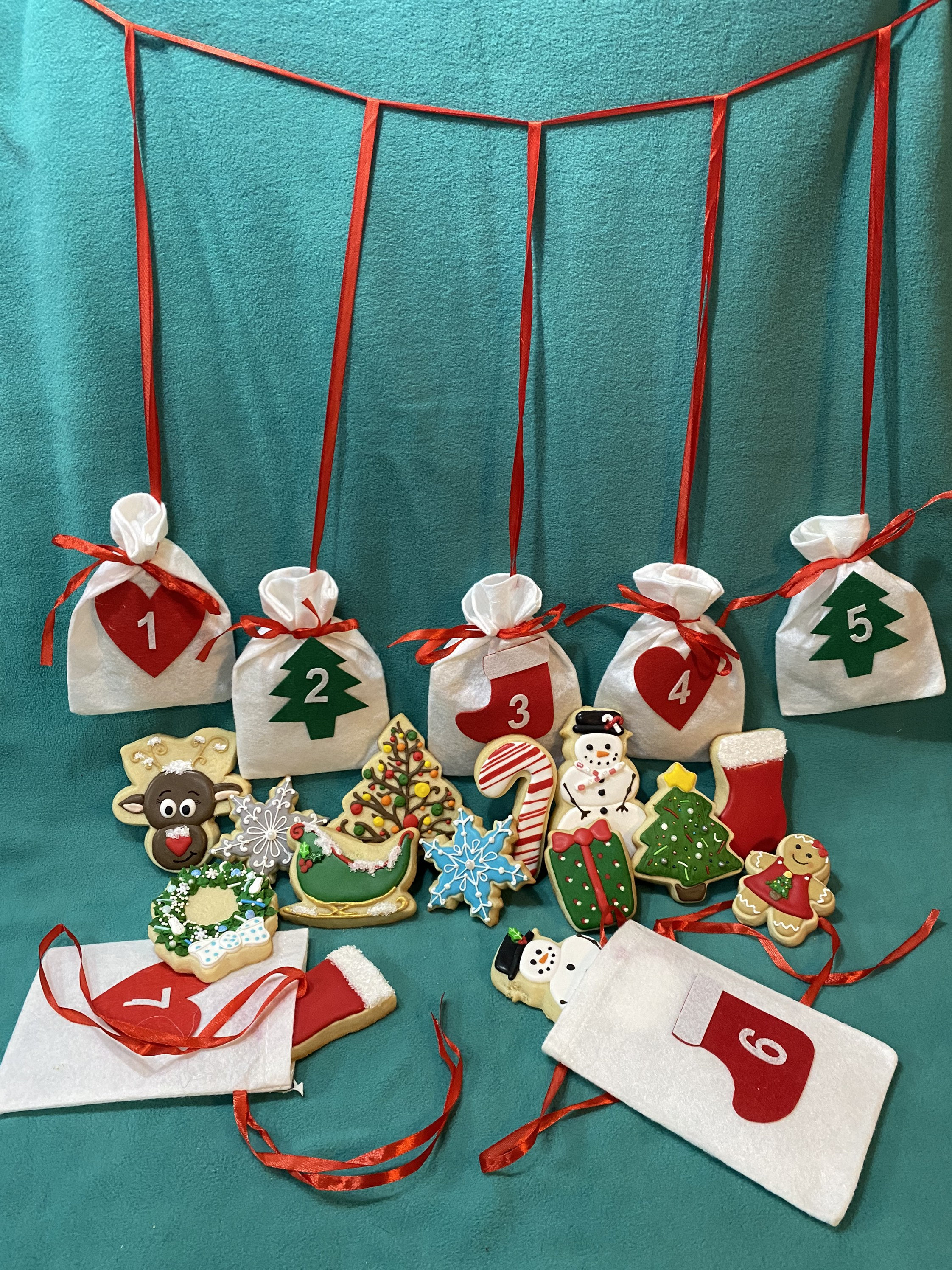 Advent calendar Christmas sugar cookies Holiday sugar Etsy