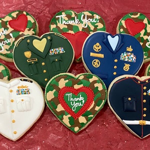 Custom Military sugar cookies, Veteran cookies, Decorated Sugar Cookies, Military personalized cookies, custom gift