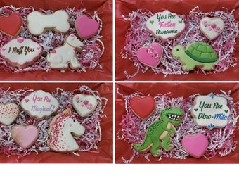 Valentines sugar cookie, Valentines gift, Personalized cookie, Custom Valentine cookie, decorated Valentine Box set, Valentine gift set