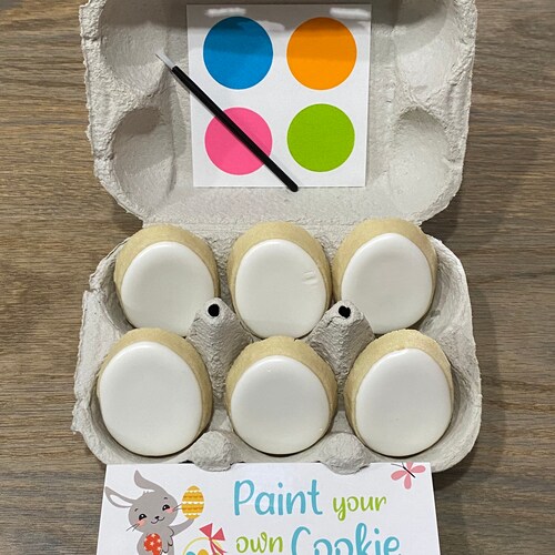 Paint Your Own Easter Sugar Cookie Pyo Easter Egg Custom Etsy