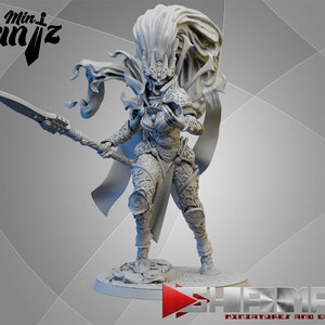 Dark Space Elf elda Ava 3D Printed Miniature by Ghamak