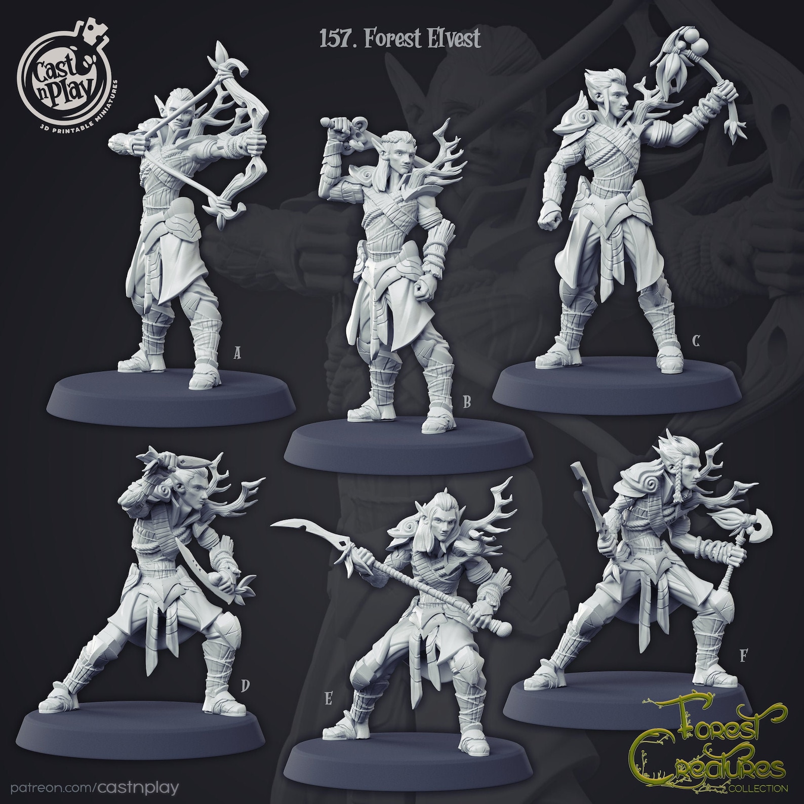 Forest Elves Wood Elves S 3D Printed Resin Miniature by Cast Etsy