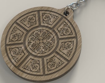 Floral Keychain SVG. Digital files for Glowforge and Laser Cutters. Solar keychain.DIY