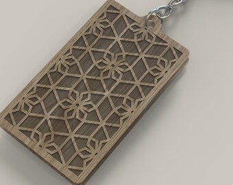 Floral Keychain SVG. Digital files for Glowforge and Laser Cutters.DIY
