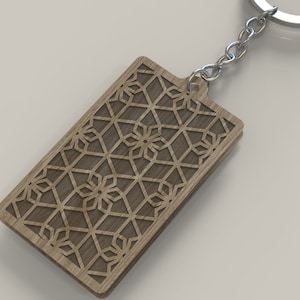 Floral Keychain SVG. Digital files for Glowforge and Laser Cutters.DIY