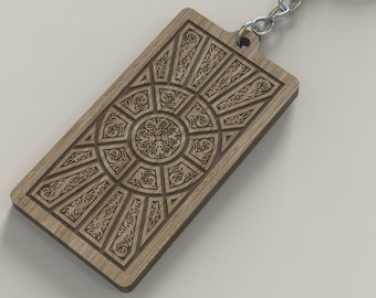 Floral Keychain SVG. Digital files for Glowforge and Laser Cutters. Solar keychain.DIY