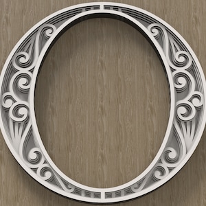 Layered Letter O, Multilayer monogram, 3D Alphabet SVG, files for laser cutting and printing DIY.