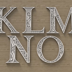 5 layered letters, 3d Letter svg,  layered monogram, files for laser cutting and printing DIY.