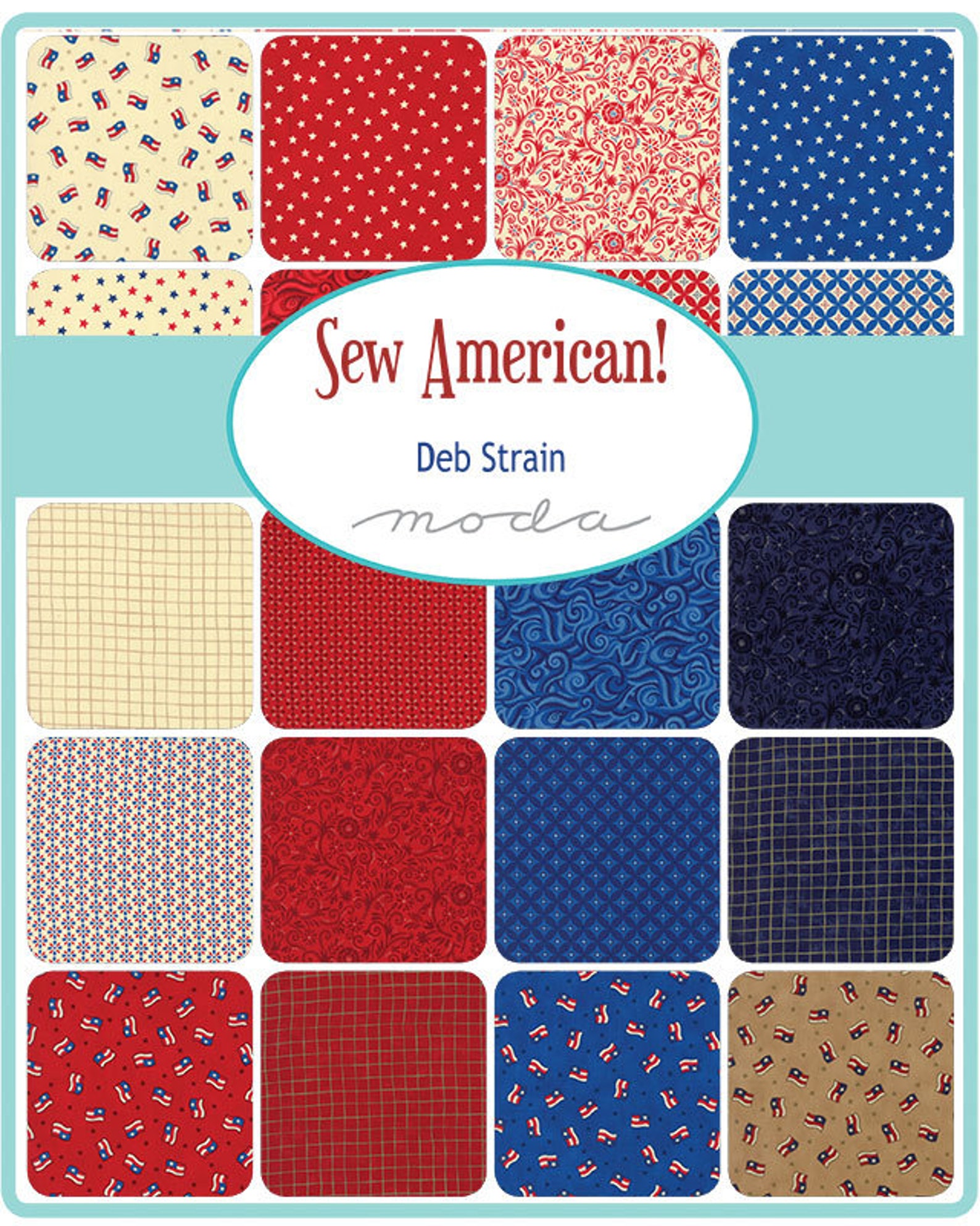 Moda Sew American Charm Pack by Deb Strain 100 Cotton Fabric Etsy