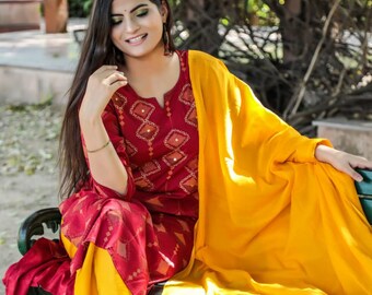 Pakistani salwar kameez Indian women kurta kurti palazzo ethnic dress top tunic