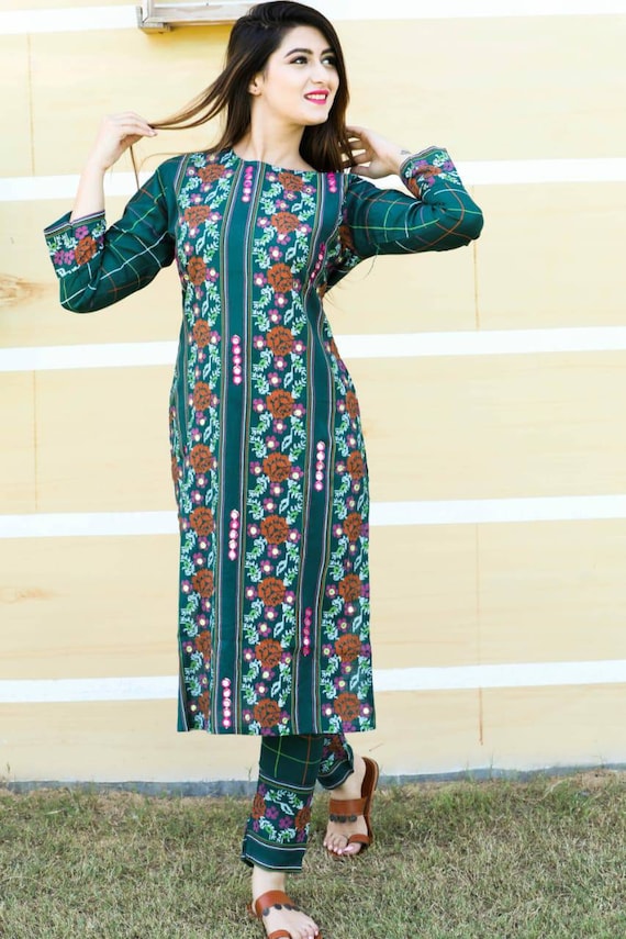 Cotton salwar kameez readymade kurta palazzo set kurta women | Etsy