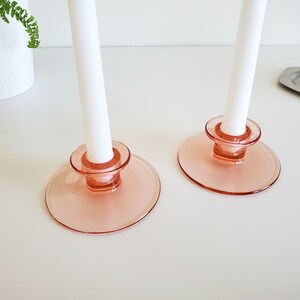 Pink Glass Candlestick Holders image 7