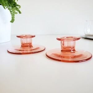 Pink Glass Candlestick Holders image 5