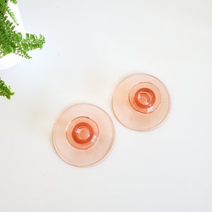 Pink Glass Candlestick Holders image 6