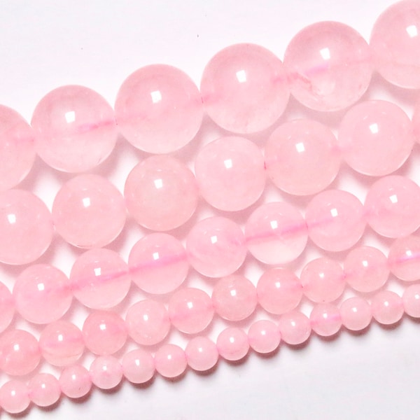 Perle Quartz rose 90 perles naturelle en 4mm 6mm(63) 8mm(48) 10mm(38) 12mm(32) Grade A pierre semi-précieuse ronde lisse pour bijoux