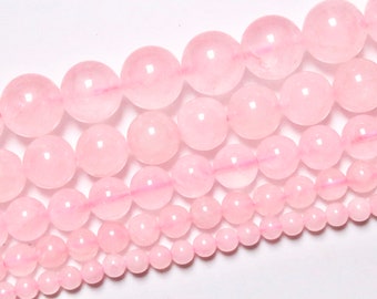 Perle Quartz rose 90 perles naturelle en 4mm 6mm(63) 8mm(48) 10mm(38) 12mm(32) Grade A pierre semi-précieuse ronde lisse pour bijoux