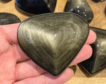 AAA Golden Obsidian Heart 40-250 Grams, Obsidian Stone, Golden Obsidian Decoration