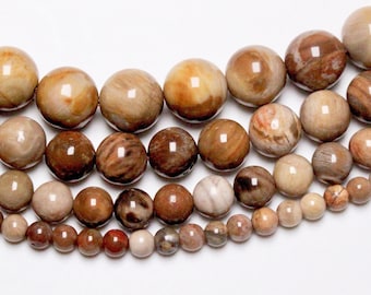 30pc Perles de Pierre 8741140000612 Bois Fossile Boules 4mm