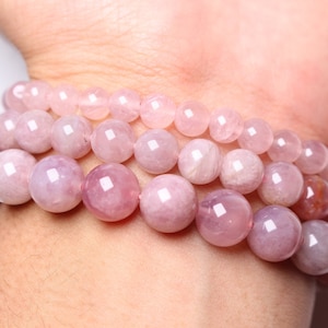 Madagascar Quartz bracelet in natural pearls 6/8/10 mm 18-19 cm smooth semi-precious stone and round jewelry natural stone