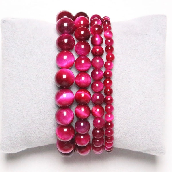 Bracelet Oeil de Tigre Rose 4/6/8/10 mm