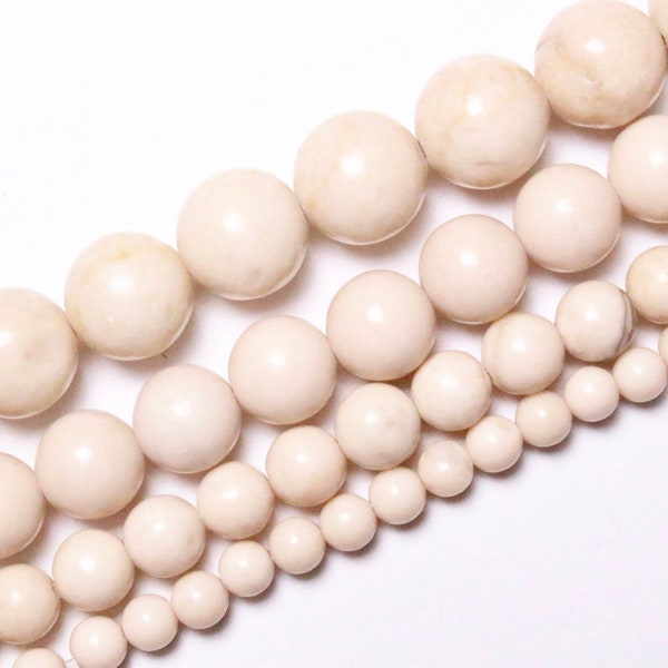 River Stone Pearl 90 natural beads in 4mm 6mm(63) 8mm(48) 10mm in semi-precious smooth smooth natural stone river bead