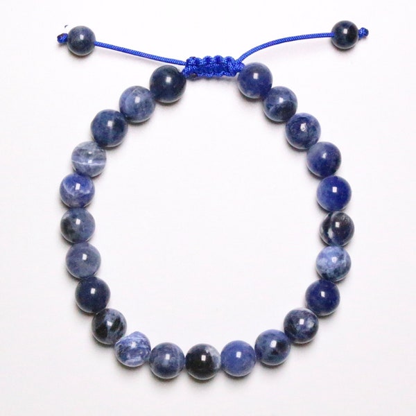 Bracelet Shamballa Sodalite 6/8/10 mm réglable, bracelet shambala bracelet mixte