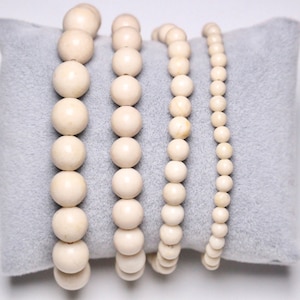 Bracelet River stone/River stone in natural pearls 4/6/8/10 mm 18-19 cm smooth semi-precious stone and round jewelry natural stone