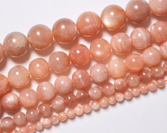 Perle Pierre du soleil 90 perles naturelle en 4mm 6mm(63) 8mm(48) 10mm(38) 12mm(32) pierre naturelle ronde lisse semi-précieuse