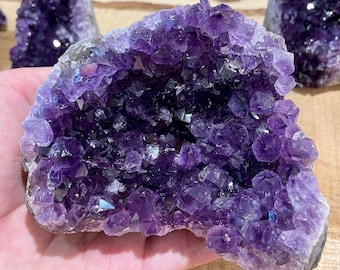 AAA Amethyst Geode 300-1300g, Amethyst Druse in Natural Semi-Precious Amethyst Stone, Raw Large Amethyst